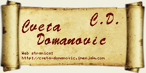 Cveta Domanović vizit kartica